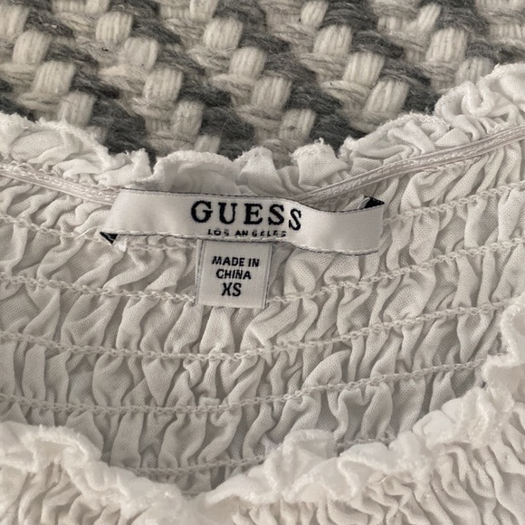 Guess white, waffle off the shoulder tee - Picture 3 of 3